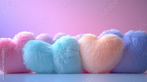 Soft Fluffy Heart Pillows in Pastel Colors