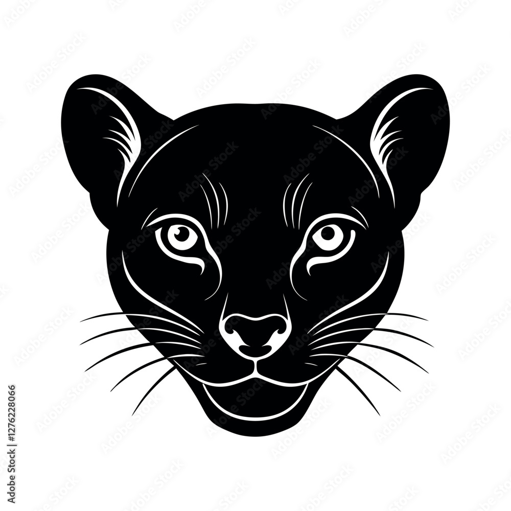 Stylish Fossa Head Silhouette Vector Elements Stylish Fossa Head Silhouette Vector Elements