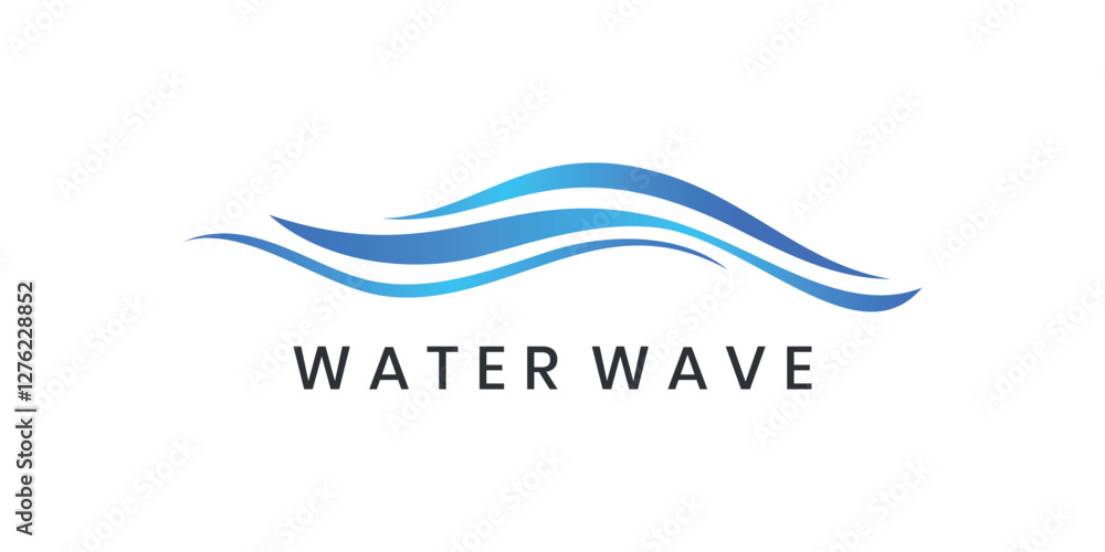 Abstract water wave logo icon with line art Abstract water wave logo icon with line art