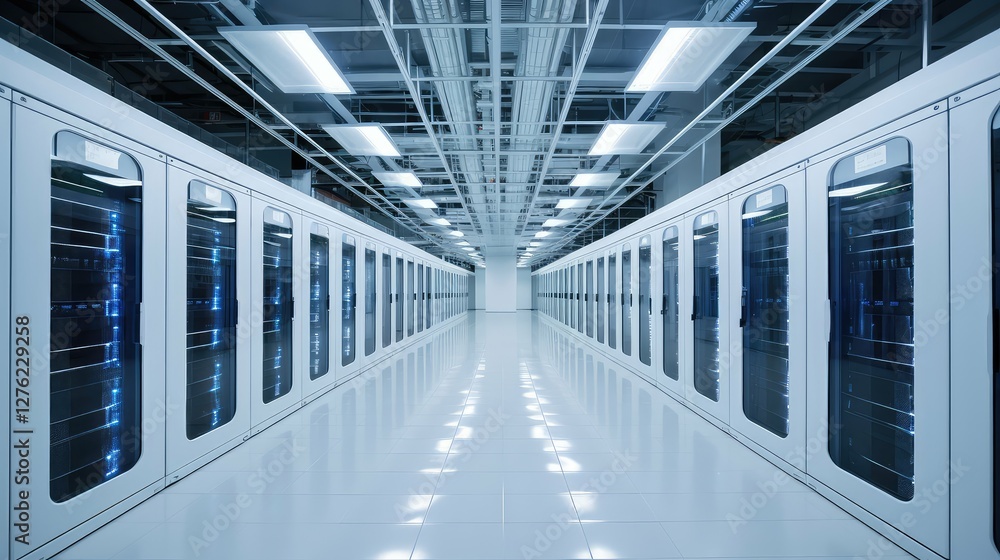 Obraz premium clean white data center