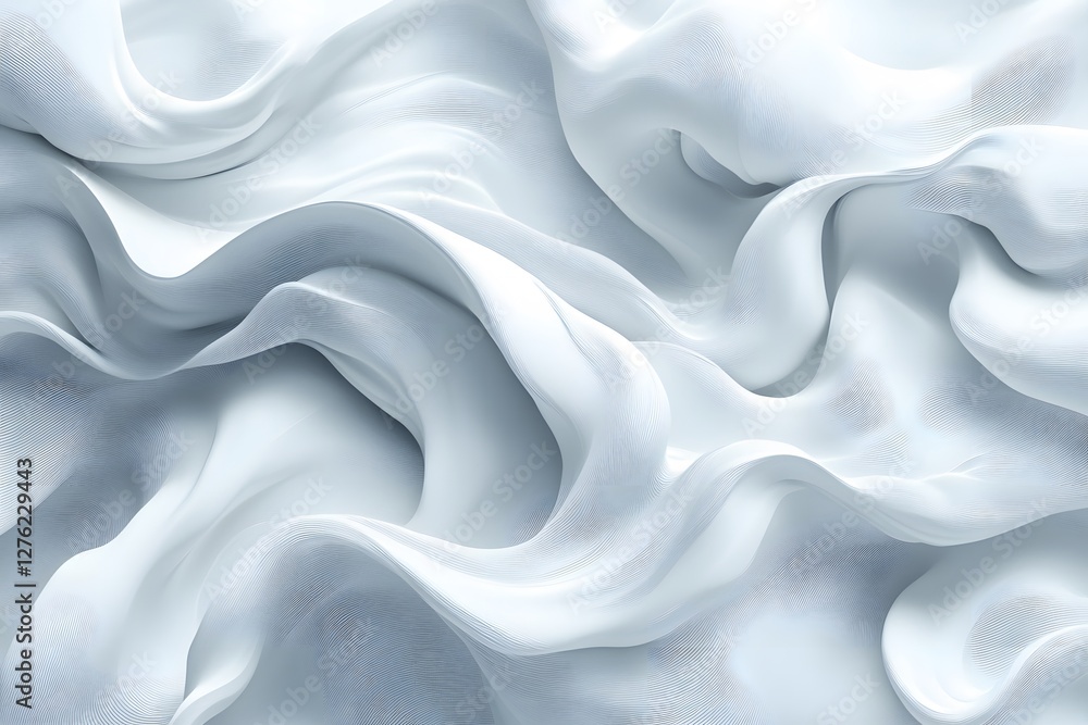 Fototapeta premium Abstract Fluid Motion Design Featuring Elegant Flowing White Textures for Modern Art Decor