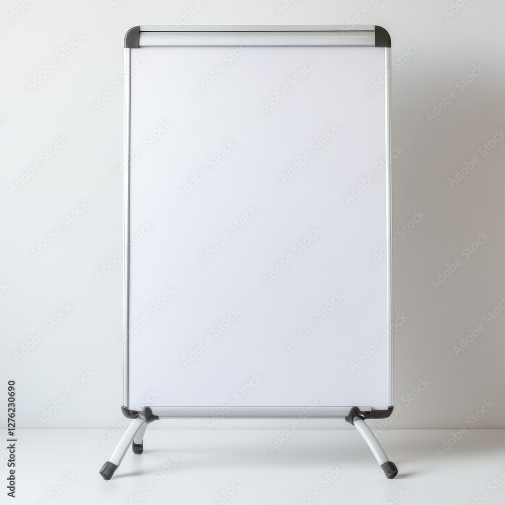 Blank White Mobile Whiteboard on Tripod Stand. Blank White Mobile Whiteboard on Tripod Stand.