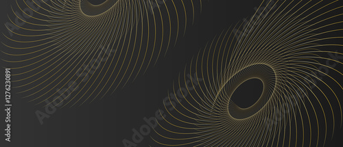 Wallpaper Mural Abstract line gold on black design background Torontodigital.ca