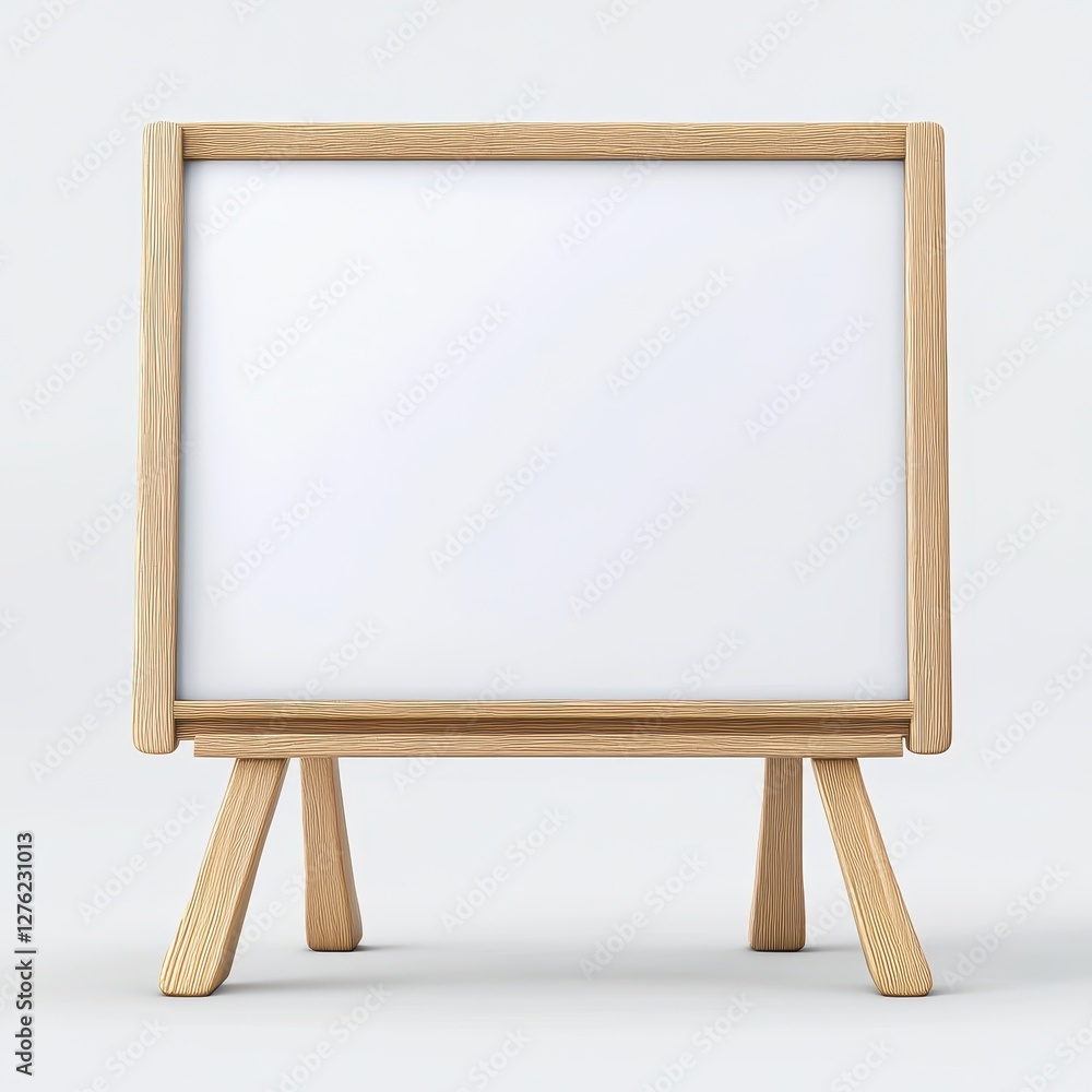 Blank Wooden Easel with White Board for Presentation. Blank Wooden Easel with White Board for Presentation.