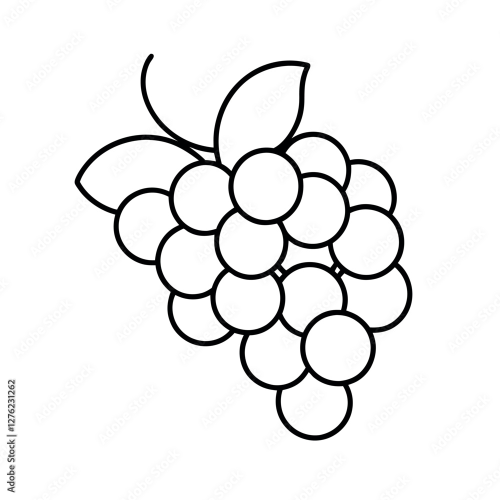 Grapes Line Art Outline Vector Graphic for Modern Aesthetic Grapes Line Art Outline Vector Graphic for Modern Aesthetic
