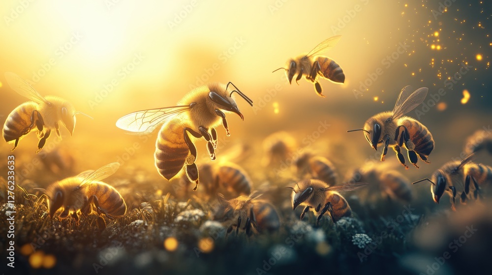 Crowded honey bee colony seamless closeup view. Crowded honey bee colony seamless closeup view.