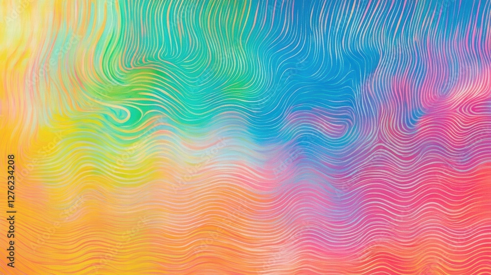 Fototapeta premium vibrant rainbow wave abstract art