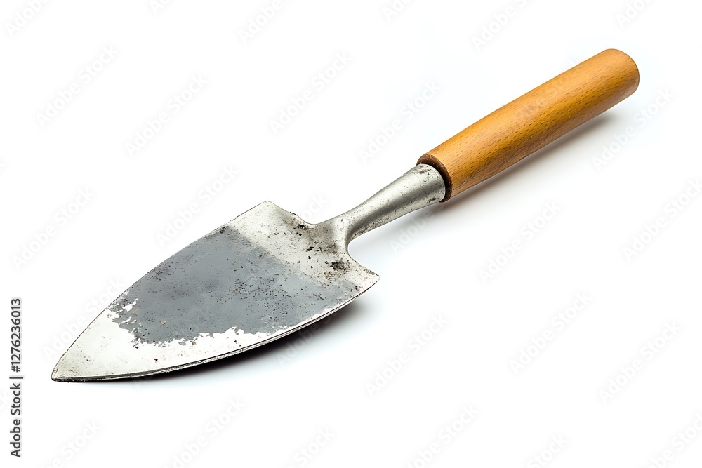 Shovel on a white background. Trowel on a white background. Shovel on a white background. Trowel on a white background.
