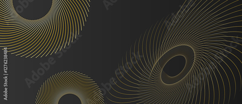 Wallpaper Mural Abstract line gold on black design background Torontodigital.ca