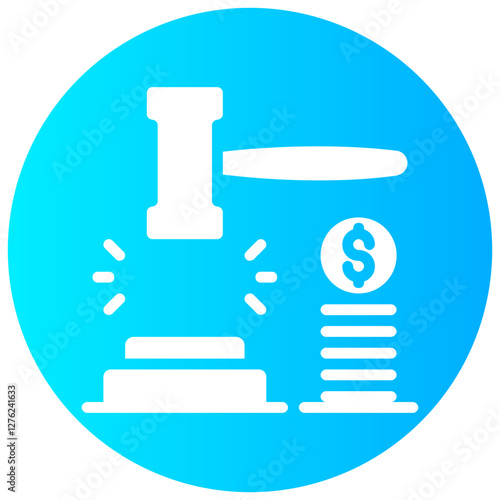 auction vector round glyph icon