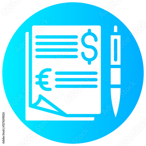 budgeting vector round glyph icon