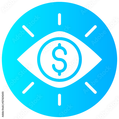 market vision vector round glyph icon