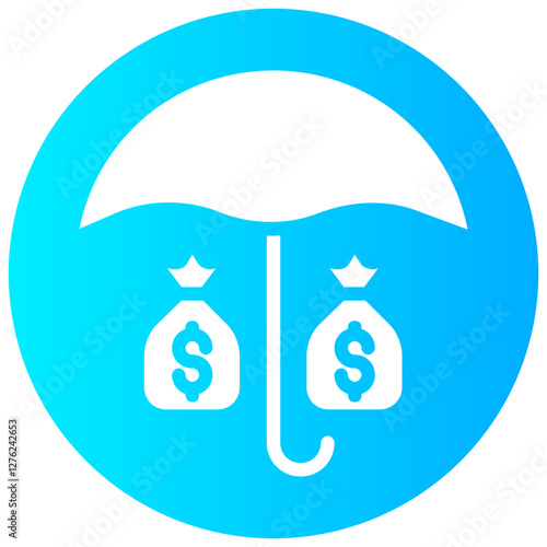 funds protection vector round glyph icon