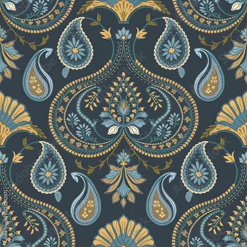 Paisley (seamless), traditional paisley floral pattern , textile ,, 