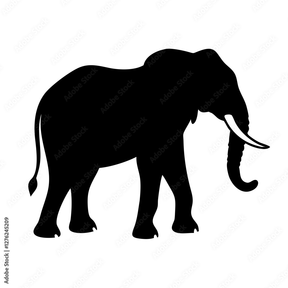 Fototapeta premium Wildlife Conservation Symbol: Elephant Graphic Vector