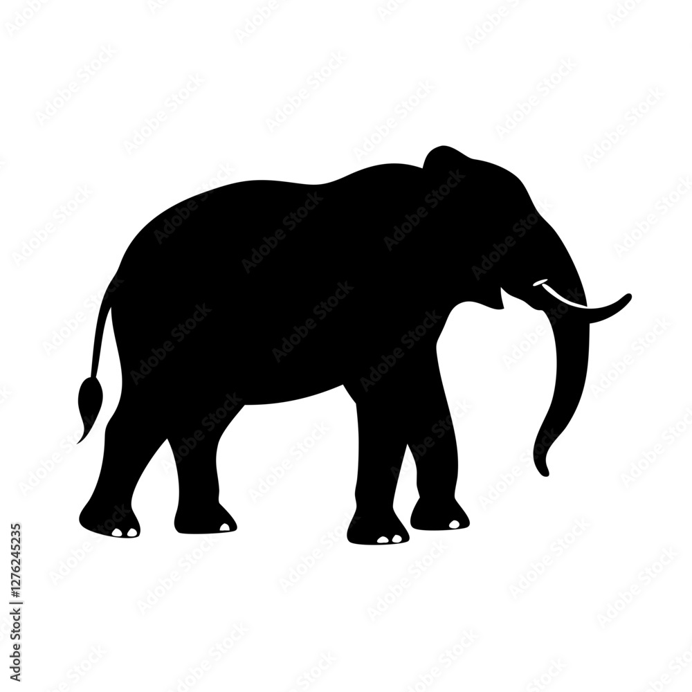 Fototapeta premium Wildlife Conservation Symbol: Elephant Graphic Vector