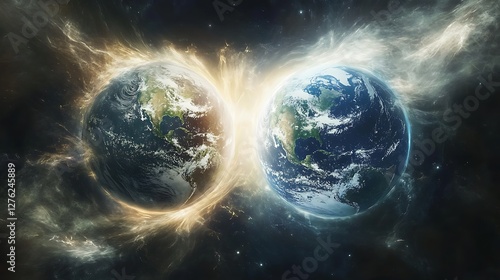 Two Earths collide in cosmic explosion