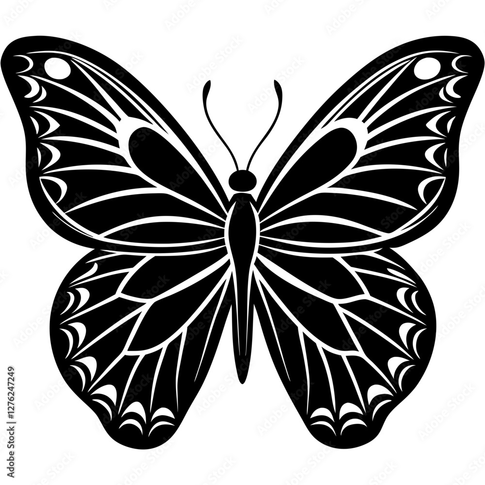 Elegant Butterfly Silhouette Vector for Creative Designs Elegant Butterfly Silhouette Vector for Creative Designs