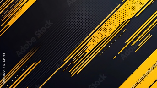 Abstract Black and Yellow Diagonal Stripes Background