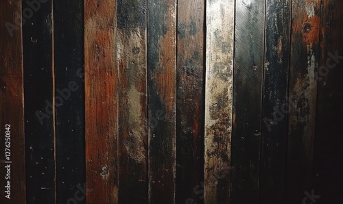 Wallpaper Mural Rustic wooden wall with dark and light planks creating a textured, vintage backdrop Torontodigital.ca