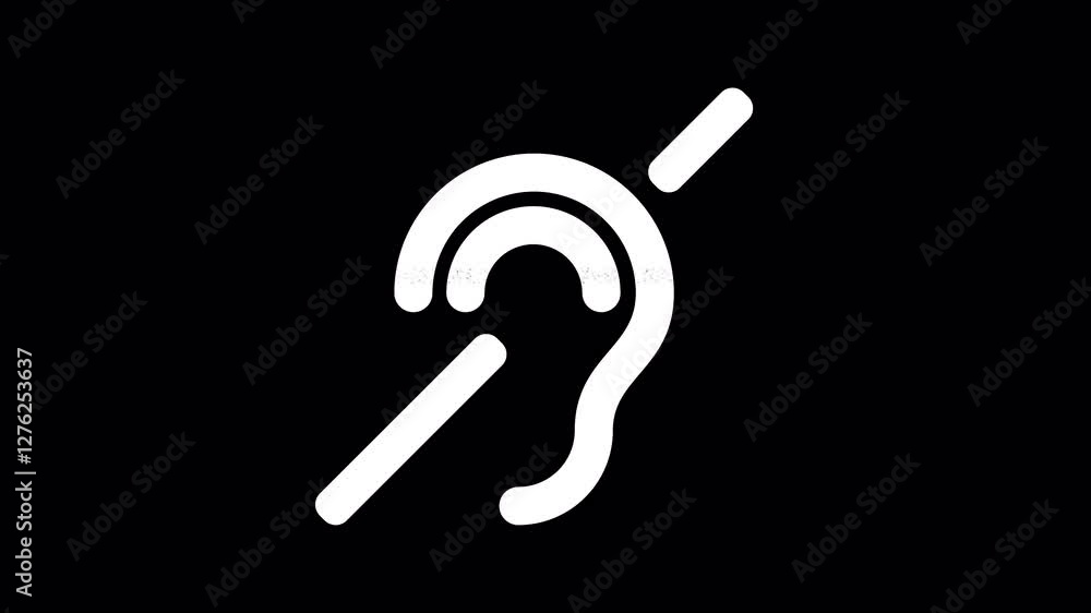 Icon deaf is distorted. Glitch. Noise, chromatic aberration, geometric distortion. Transparent background, looped. In-Out looped. Alpha BW at the end Icon deaf is distorted. Glitch. Noise, chromatic aberration, geometric distortion. Transparent background, looped. In-Out looped. Alpha BW at the end