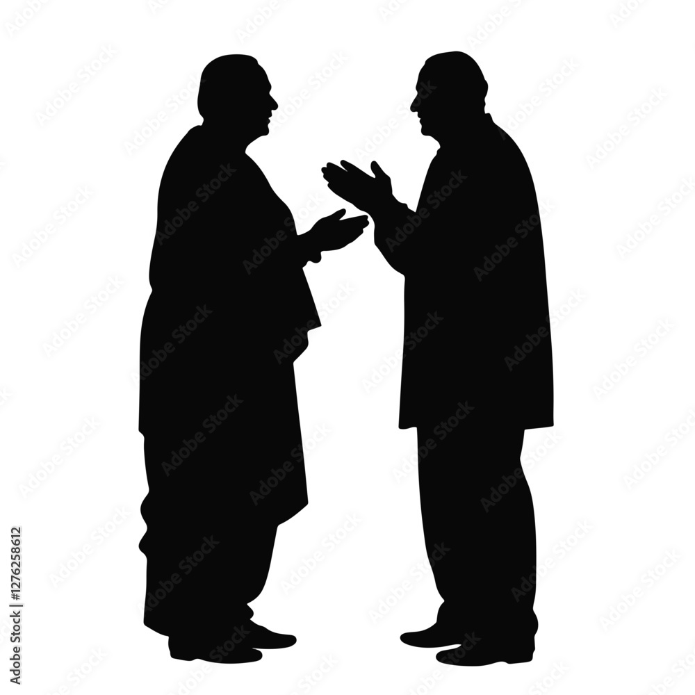 Indian couple applauding in silhouette, celebration of human emotion Indian couple applauding in silhouette, celebration of human emotion