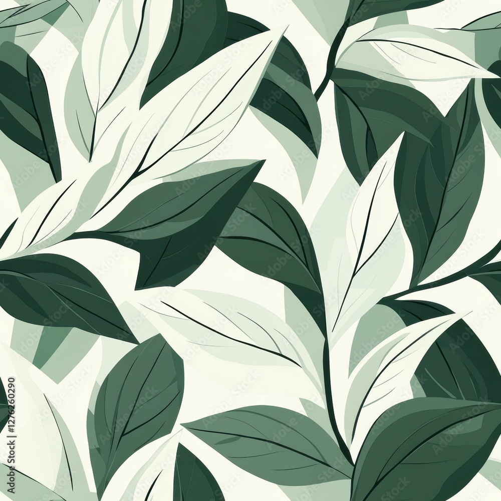 Repetitive seamless pattern of leaf foliage for fabric design. Repetitive seamless pattern of leaf foliage for fabric design.