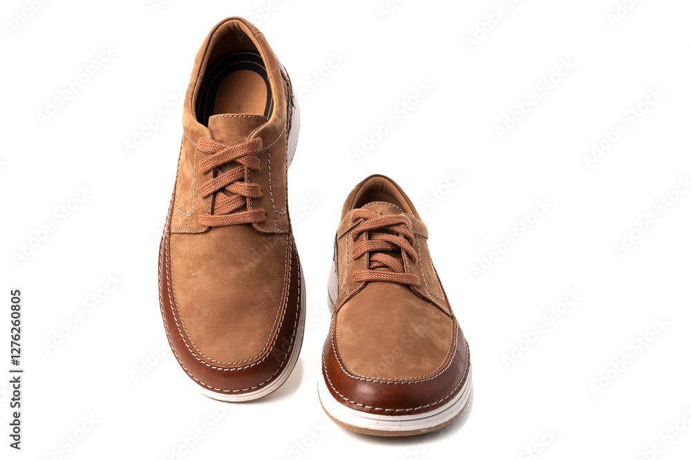 Men's suede shoes isolated on white background. Men's suede shoes isolated on white background.