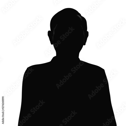 Joyful silhouette of elderly man against white background, human emotions