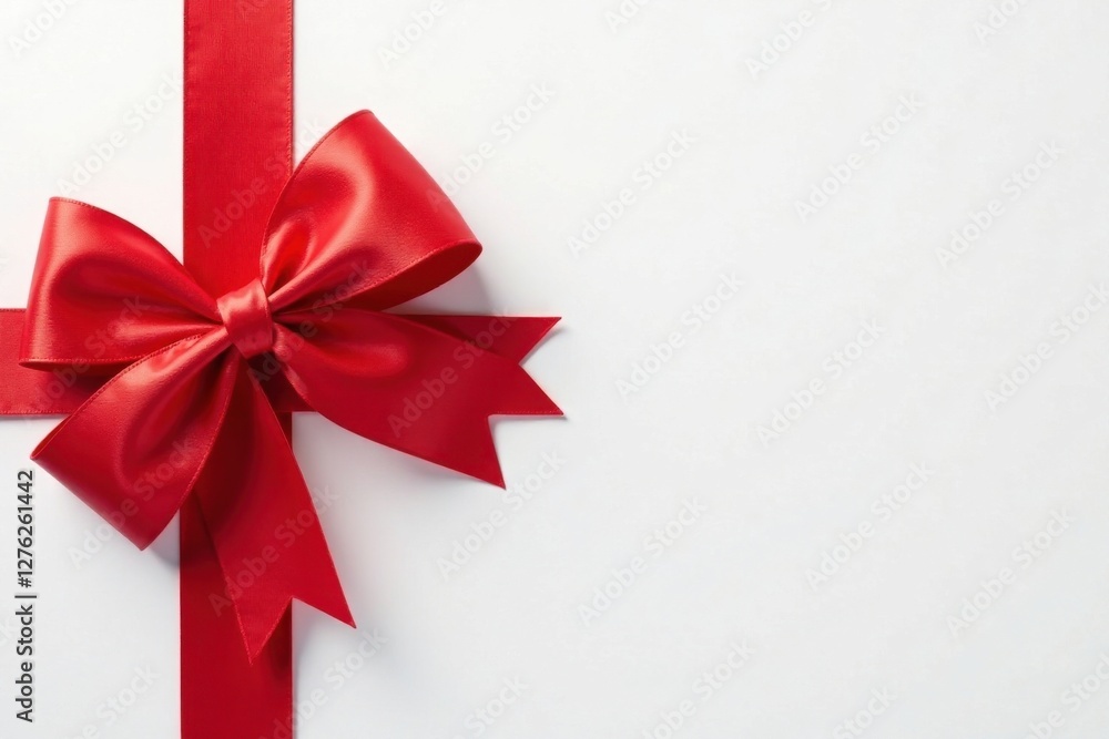 A vibrant red satin ribbon bow elegantly tied on a pristine white background, perfect for festive occasions and celebratory announcements. A vibrant red satin ribbon bow elegantly tied on a pristine white background, perfect for festive occasions and celebratory announcements.