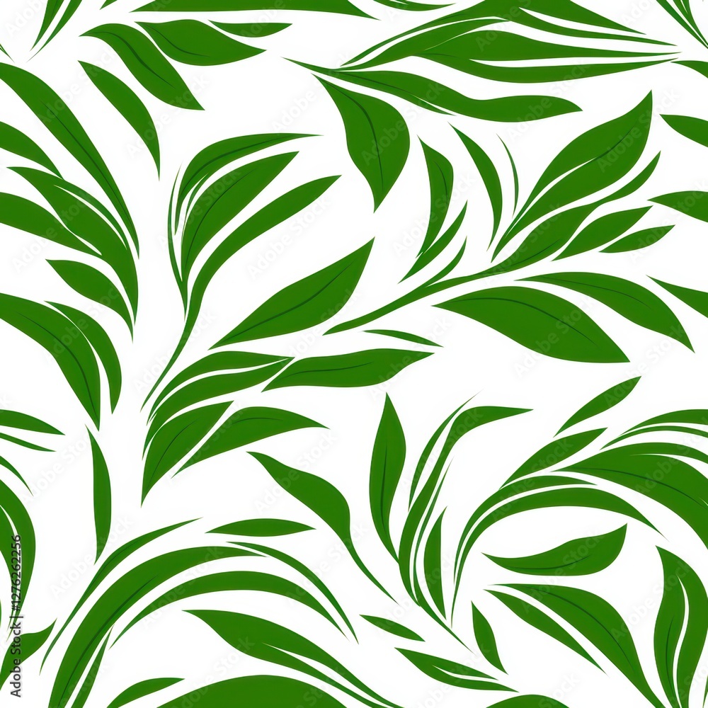 Repetitive seamless pattern of leaf foliage for fabric design. Repetitive seamless pattern of leaf foliage for fabric design.