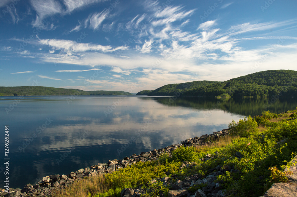 Morning light at Quabbin reservoir in western Massachusetts Morning light at Quabbin reservoir in western Massachusetts