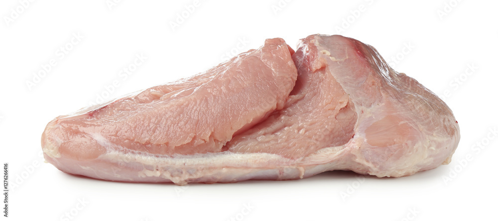 One raw turkey breast isolated on white One raw turkey breast isolated on white