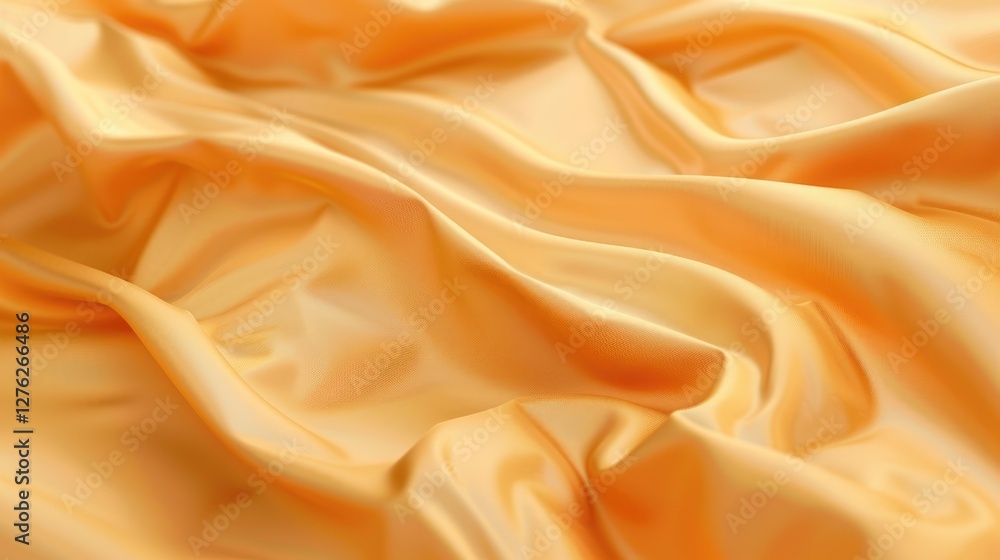 Smooth, flowing golden silk fabric draped elegantly, showcasing rich texture and soft sheen for design use Smooth, flowing golden silk fabric draped elegantly, showcasing rich texture and soft sheen for design use