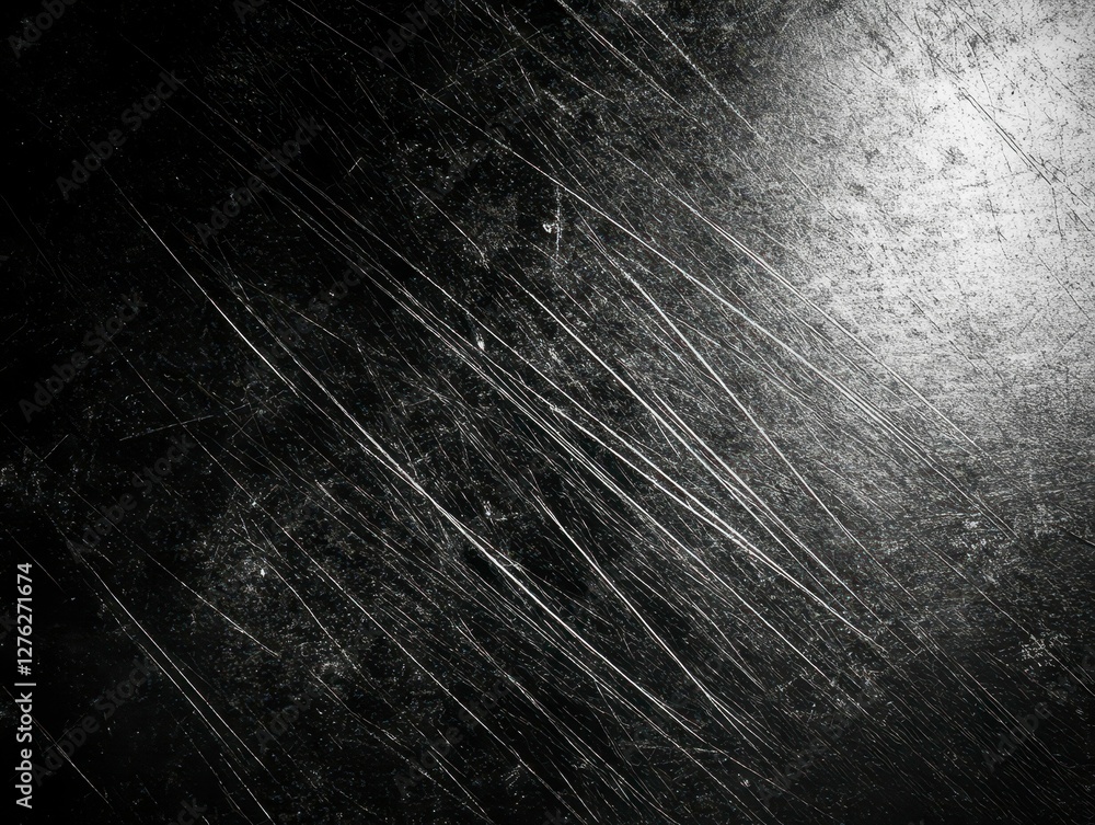 Dark Metallic Surface with Diagonal Scratches Creating an Abstract Pattern of Lines and Textures Dark Metallic Surface with Diagonal Scratches Creating an Abstract Pattern of Lines and Textures