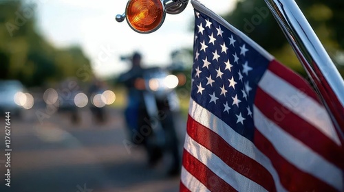 American Patriotism on Wheels Flag Symbolizing Freedom and Ride Across the Nation Road Patriotic Bike