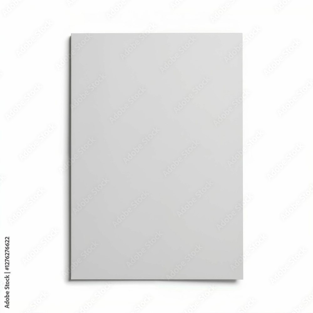 Grey Minimalist Sheet Paper Mockup for Graphic Design and Print Layout Presentations Isolated on White Grey Minimalist Sheet Paper Mockup for Graphic Design and Print Layout Presentations Isolated on White