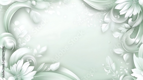 Elegant White Floral Design Background Artwork