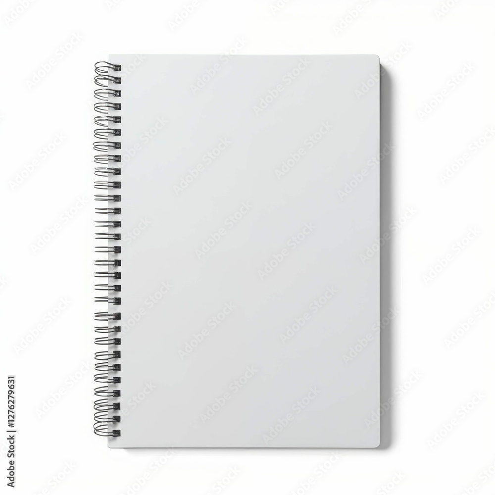 Blank White Spiral Notebook for Writing and Drawing Open Stationary Product Ready for Text Insertion Blank White Spiral Notebook for Writing and Drawing Open Stationary Product Ready for Text Insertion