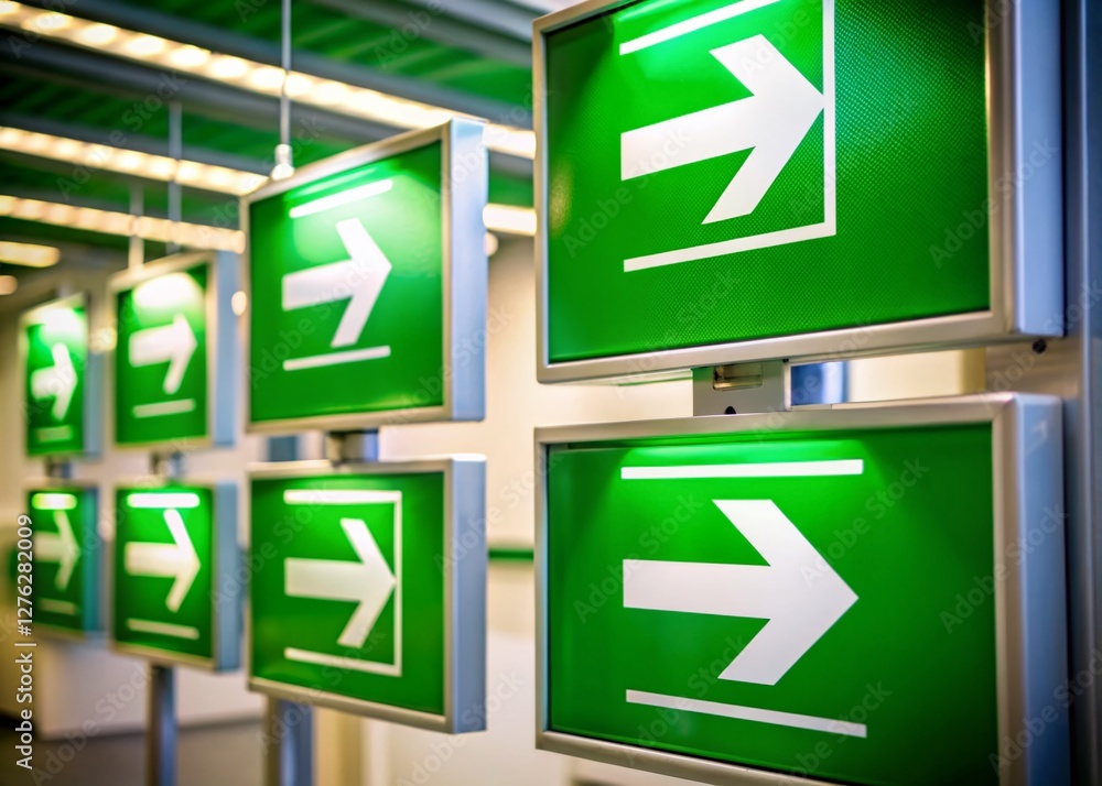 Multiple Directional Exit Signs: Emergency Escape Route Signage Collection Multiple Directional Exit Signs: Emergency Escape Route Signage Collection