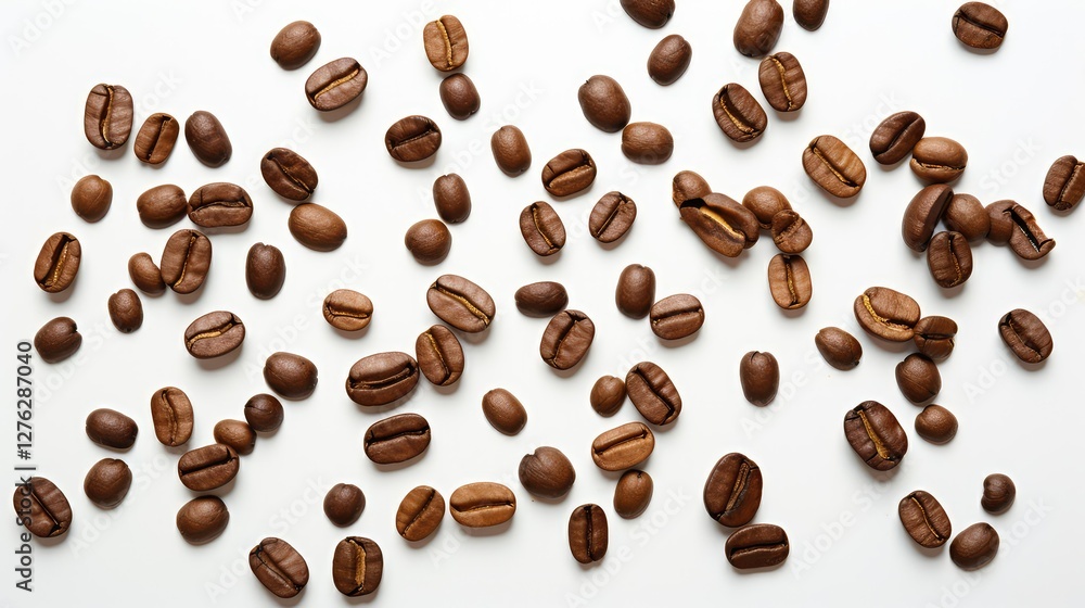 Naklejka premium brown scattered coffee beans