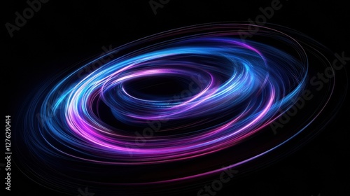 Abstract Elliptical Light Streams in Vivid Blue and Magenta Against a Dark Background Artistic Style
