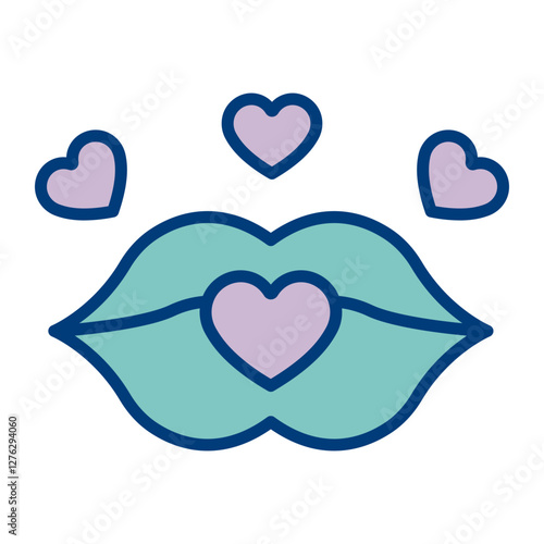 Lips Kiss Icon Design