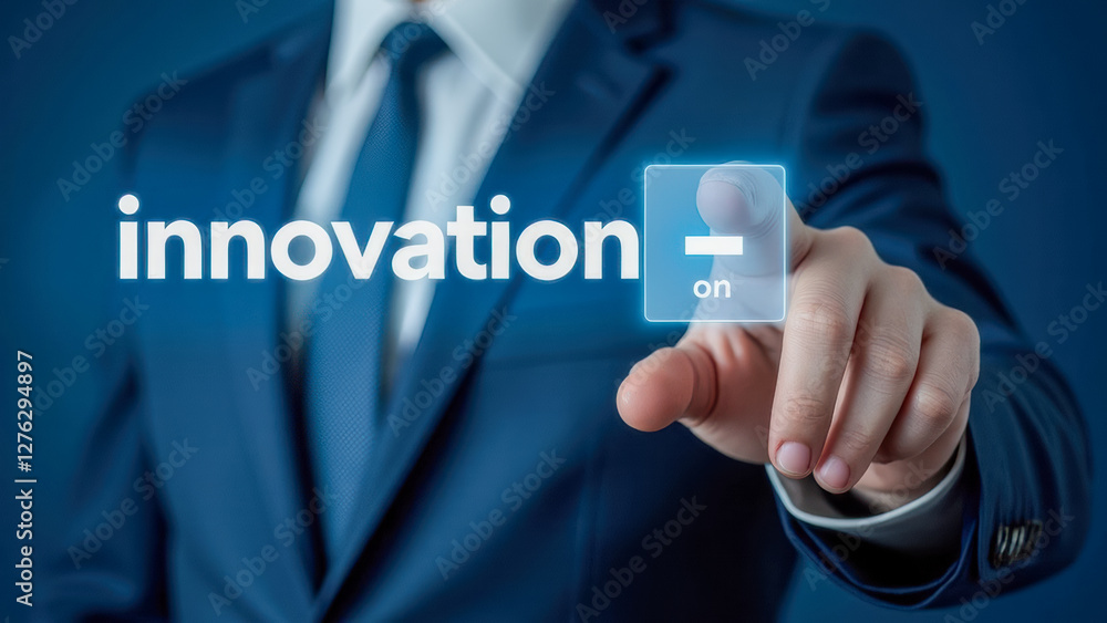 Business Professional Engaging in Innovative Technology with a Touchscreen Concept Displaying Innovation Feature Activation Business Professional Engaging in Innovative Technology with a Touchscreen Concept Displaying Innovation Feature Activation