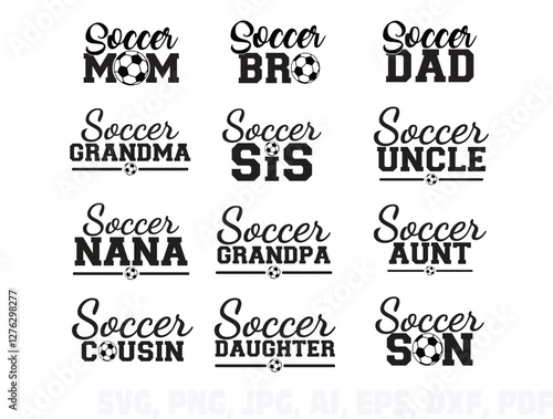 Soccer bundle EPS Vector, Game day EPS Vector, font alphabet letters EPS Vector, Coquette Bow EPS Vector, soccer family EPS Vector, soccer ball name EPS Vector, Soccer player EPS Vector