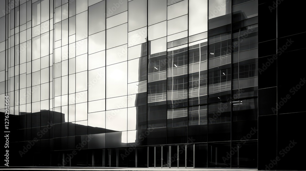 Fototapeta premium facade black and white buildings