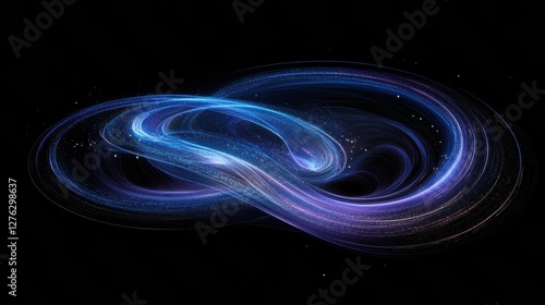 Abstract Light Trails Swirl on Dark Backdrop Mysterious Glowing Illumination Artful Graphic Design