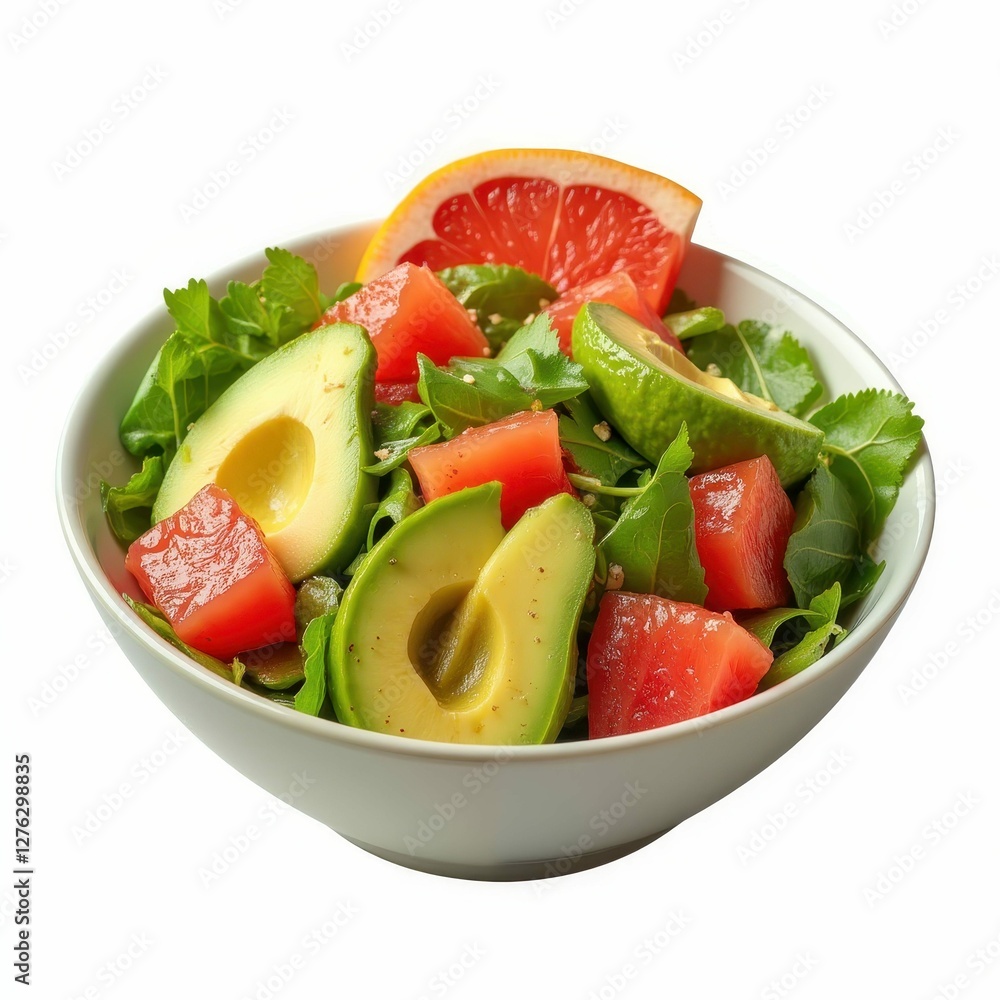 Fresh Salad Bowl with Avocado Grapefruit and Greens a Vibrant and Healthy Food Presentation