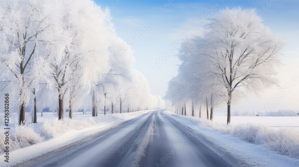 Obraz premium scenic winter road trip