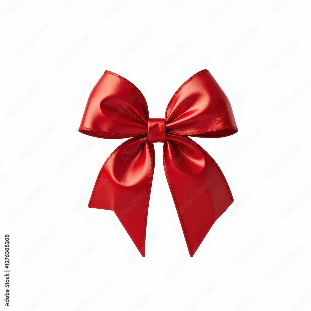 Elegant Red Satin Bow Decorative Design Isolated for Gift Wrapping and Festive Embellishments Elegant Red Satin Bow Decorative Design Isolated for Gift Wrapping and Festive Embellishments